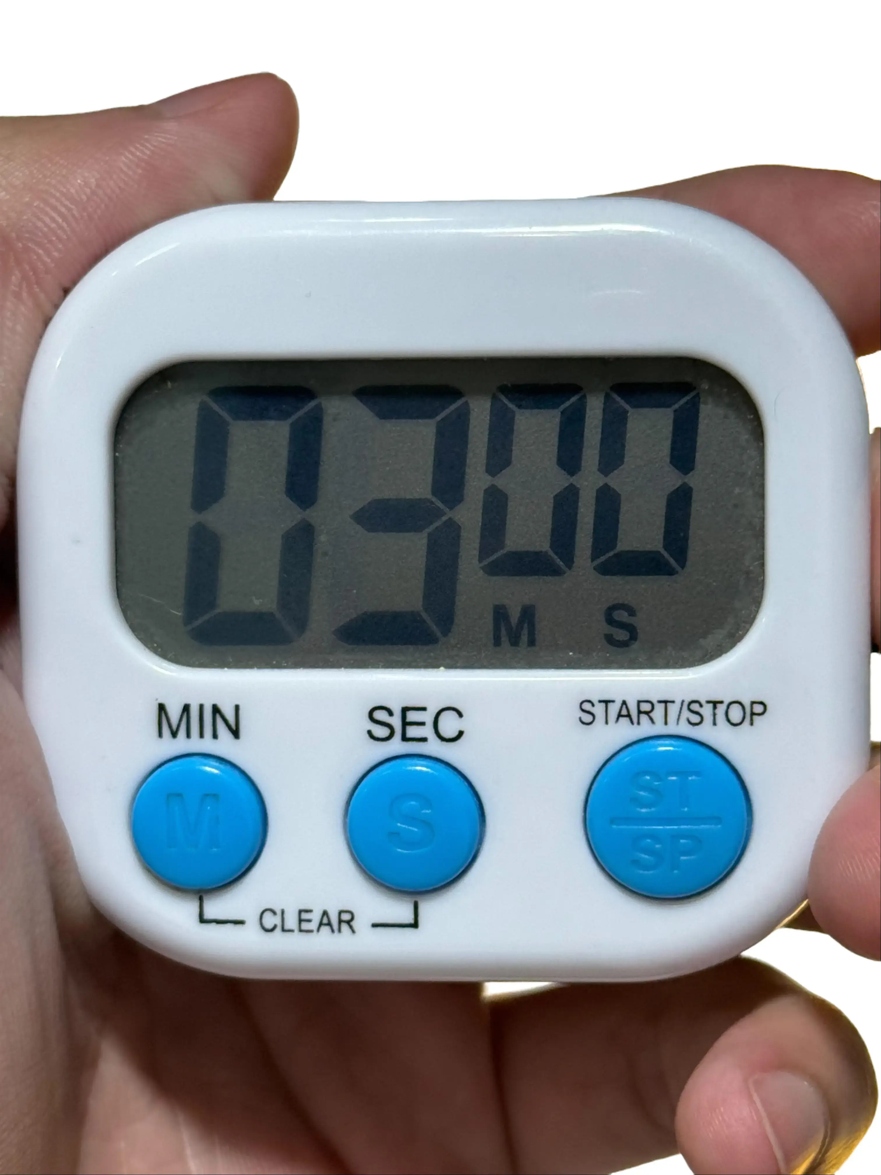 Digital Timer with Min Sec Start Stop Clear Buttons for Precise Timing