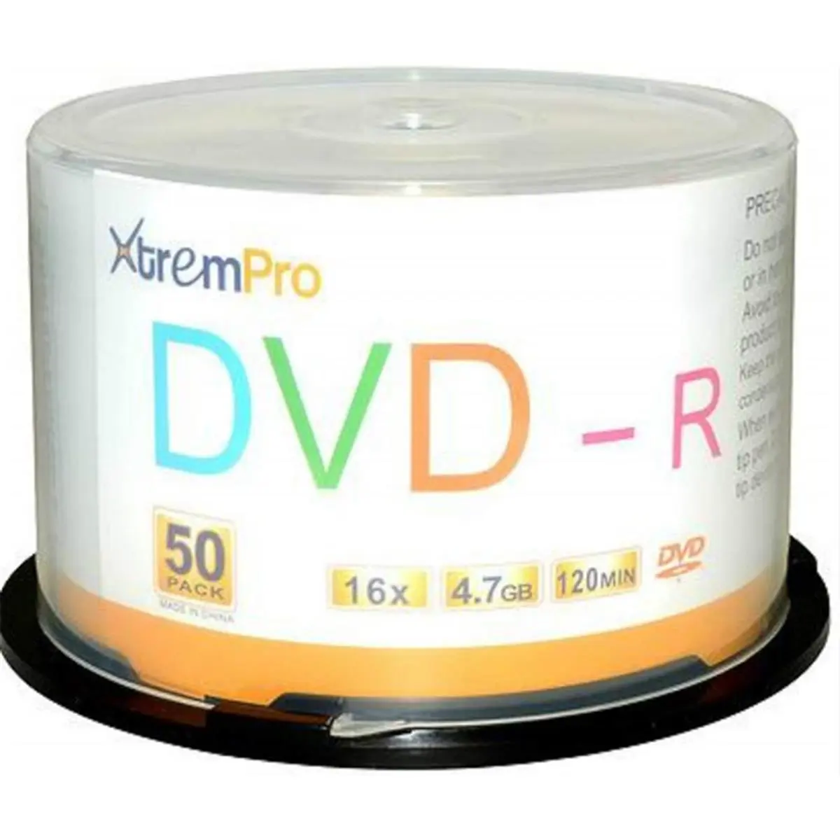 Xtrempro DVD-R Discs, 212 MAIN Blank Write Once Discs, 50-Pack Spindle Pack, 16X Speed, 4.7 GB, 120-Minute Capacity, UV Protection, Patented Layer, High Reflective, for Audio & Video Storage, External Storage