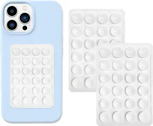 Random Color 2 Pack Silicone Suction Phone Case Adhesive Mount Strong Grip Holder for Selfies Videos