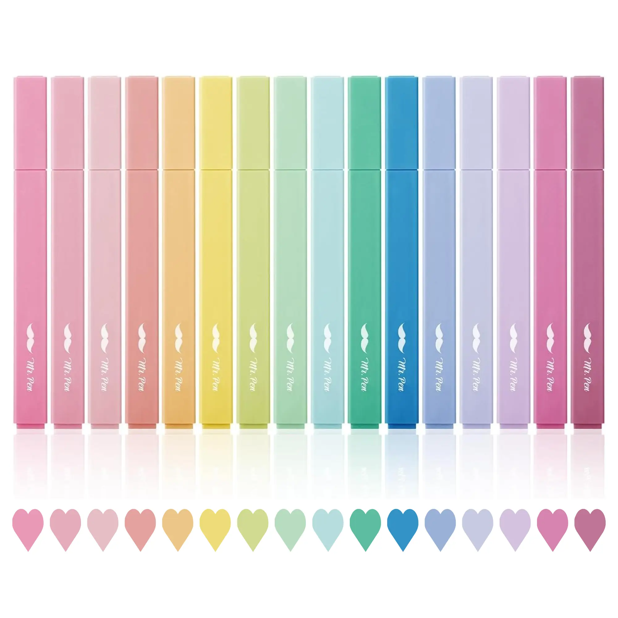 Mr. Pen Aesthetic Highlighters 16 or 8 pcs Chisel Tip Non Bleed Pastel Colors Quick Dry Smudge Free Art Supplies for School Office Travel Diaries