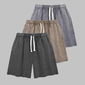 3 Pack 260G Mens Shorts Athletic Vintage Short Acid Washed Shorts Cotton Heavyweight Elastic Waist Streetwear Athletic Sweat Shorts Acid Washed Cotton Elastic Waist Drawstring Gym Workout Jogger Pants with Pocketsr