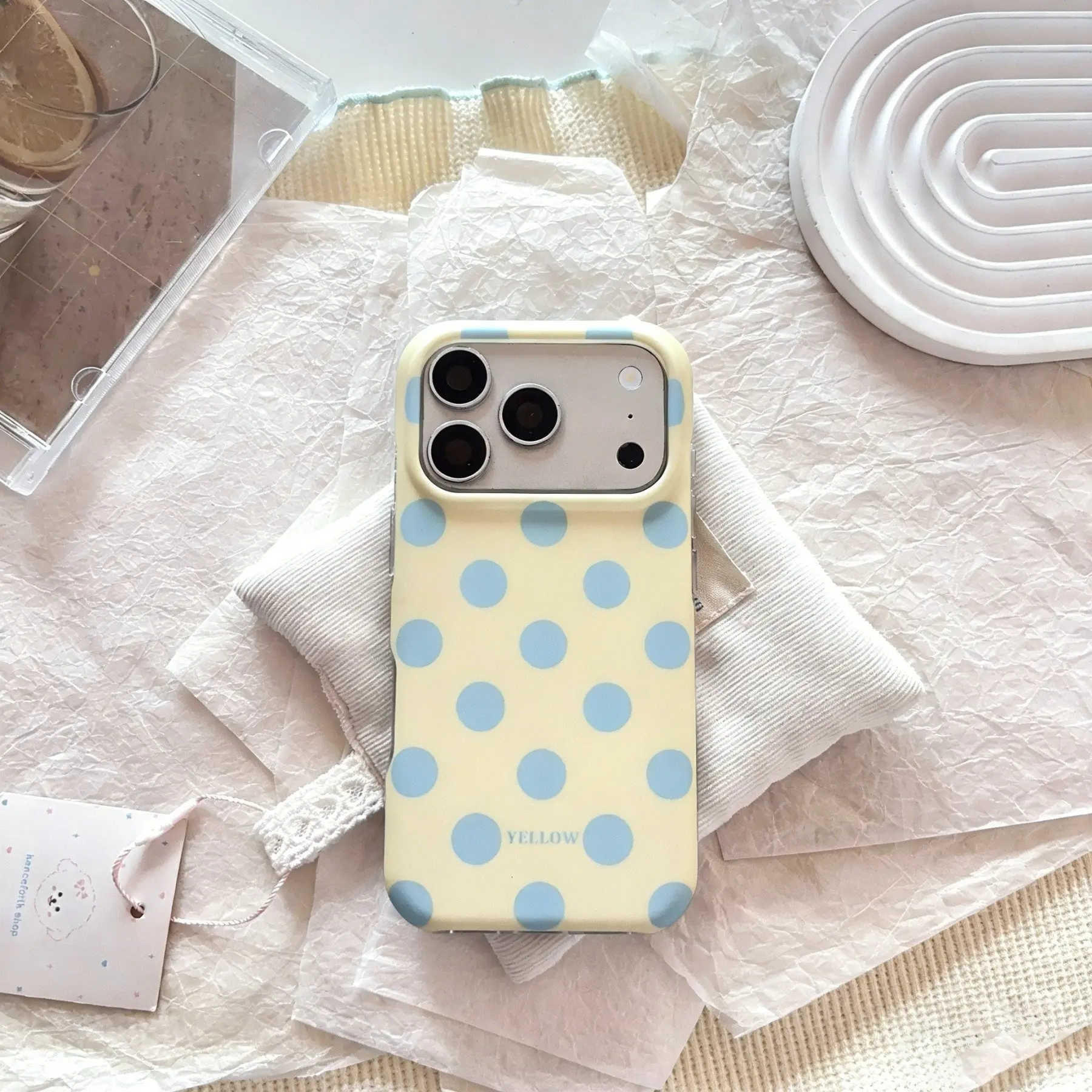 Women's Chic Dot Pattern PC Mobile Phone Case - Simple Protective Cover, Protective Mobile Accessory, Compatible with iPhone 17 Pro Max,16 Plus,15,14,13,12,11,XR,XS
