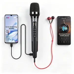 Songsim Outdoor Sound Card Microphone, Metal Shell, Bluetooth-compatible Connection, Clear Audio Pickup, Ideal for Live Streaming, Recording