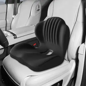 Ergonomic Lumbar & Seat Support Cushion, 2-in-1 Memory Foam Cushion with Coccyx Hollow Design for Office Chair, Car Seat, Home Use - Relieves Back & Hip Pain (Black)