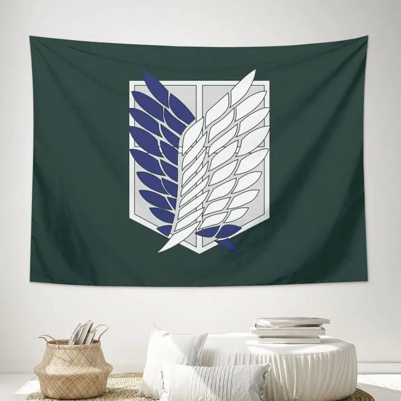 Attack On Titan Scout Regiment Decorative Tapestry, 40x60 Inch Horizontal Flag Anime Prop Tapestry, Holiday Gift for Bedroom Dorm Decor, Home Supplies Wall Hanging, Anime Prop Tapestries