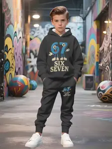 Trendy Ventilated Kids Hoodie Set, Unisex Clothing, Outdoor Sports Athletic Casual & Street Style, All Seasons, Hoodies