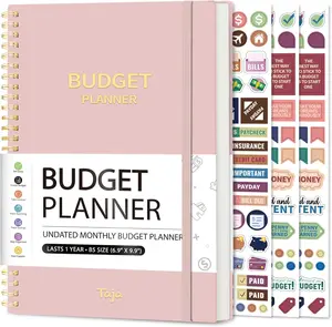 Budget Planner - Monthly Budget Book with Expense Tracker Notebook, Undated Bill Organizer & Finance Planner 2024-2025 to Manage Your Finances-Pink