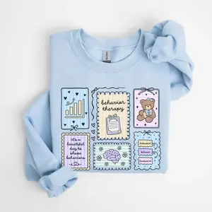 Behavior Therapy Sweatshirt or Short Sleeve T-SHIRT , BCBA Stamp Work • ABA RBT • Behavior Analyst • Behavior Tech • Sped Teacher Womenswear Tops