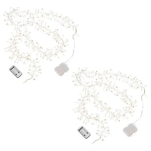 August & Leo 6.5' LED Pearl & Crystal String Lights Set of 2