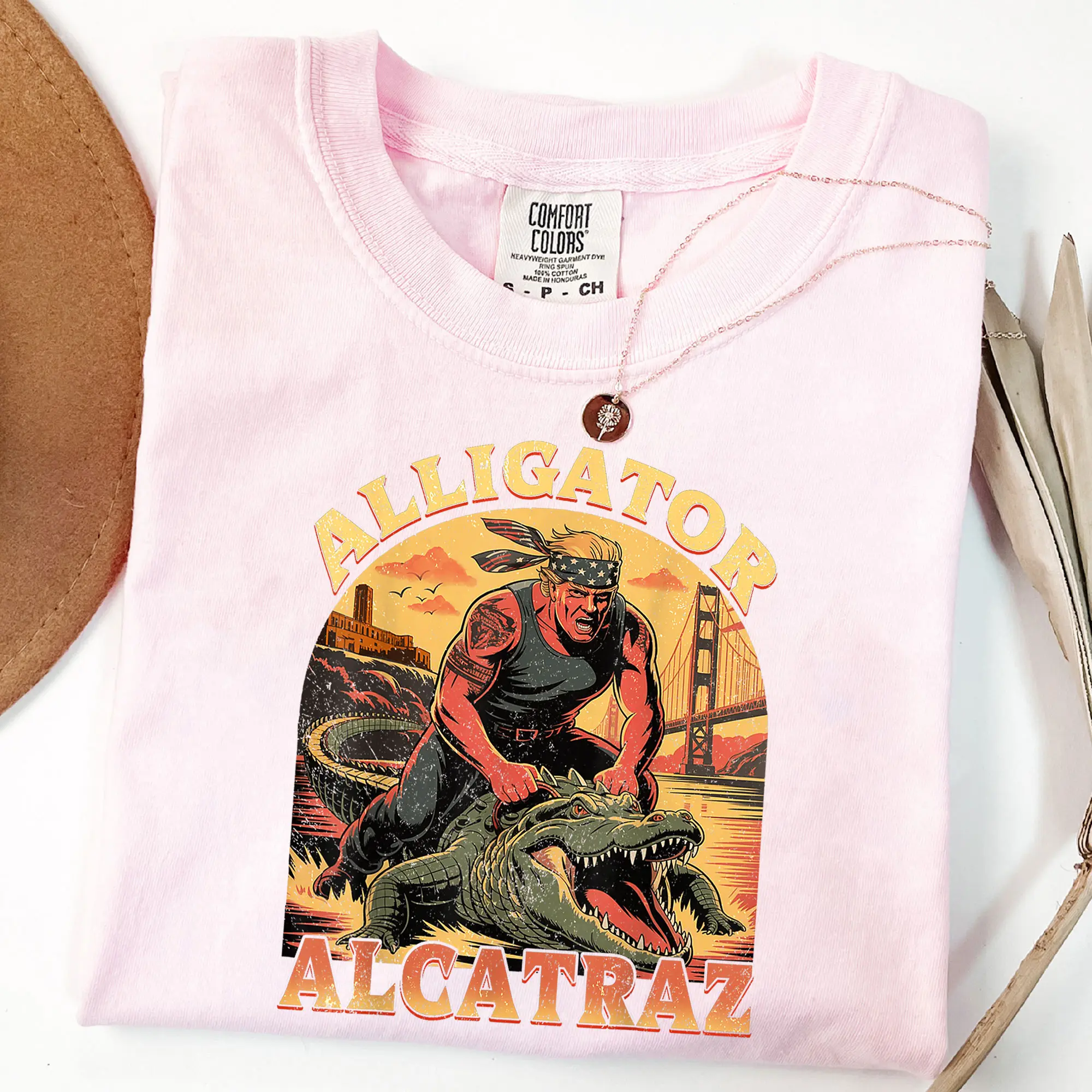 Comfort Colors Alcatraz Alligator Florida Tee – Swamp Humor Graphic, Unisex T‑Shirt