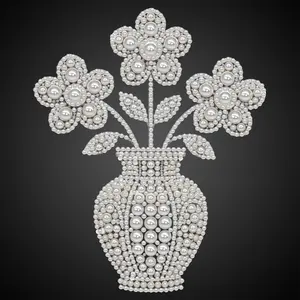 【New Arrival】Frameless Pearl Flower Vase 2D Diamond Painting Desktop Ornament, Half-Round Pearl Drill DIY Art, Stress Relief Home Office Decor, Perfect Gif