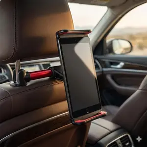 360-Degree Rotating Car Tablet Mount with Quick-Install Clip, Anti-Slip & Shockproof, Universal Fit for iPad, Samsung Tablets. Perfect for In-Car Entertainment, Long Trips, and Family Travel.