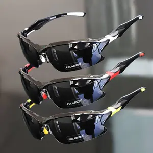 A set of 3 pairs of new glasses, designed for outdoor activities such as skiing and driving, featuring a half-frame style, with sun protection and lightweight design, ideal for men's running and fishing