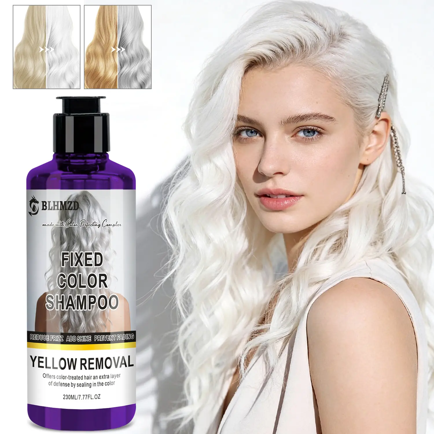230ML Anti-Yellowing Hair Dye Shampoo, Goodbye Yellow Shampoo, Color-Preserving Formula, Long-Lasting Results, Suitable for All Hair Types, Hair Care Essential, Hair Coloring Shampoo