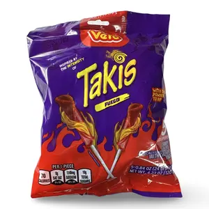 Takis Fuego Chamoy Lollipops with Chili Pepper Powder, 3 Bags