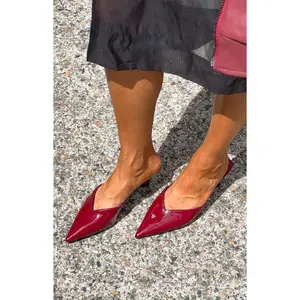 Morley Cherry Red Patent Mule Heels