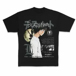 Unisex Couple T Shirt Death Note L Moon Vintage Graphic Tee L Tee Death Note Shirt Manga Anime Shirt Unisex T Shirt Anime Clothing Top Menswear Womenswear Casual Streetwear Tshirt Gamis Tropical Crewneck