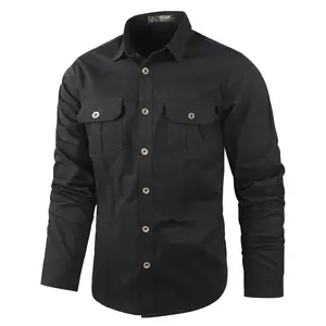 Men's work shirt with long sleeves, work uniform, pocket buttons on the chest, cotton fabric TikTokShopBlackFriday