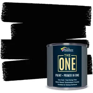 Paint & Primer: Most All-in-One Furniture Paint, Cabinet Paint, Front Door Paint, Wall Paint, Bathroom, Kitchen - Fast Drying Craft Paint Interior & Exterior (Black,, 1 Liter)
