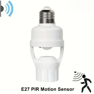 Motion Sensor E27 Light Socket Converter, Adjustable Delay Time Switch, Color Temperature Control, Base, Home Use Bulb Adapter