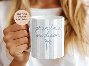 Striped Grandma Birthday New Grandma Pregnancy Announcement Mug