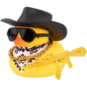 Patito Vaquero(need to assemble)-cowboy rubber duck: cool cartoon car Duck Decoration ,jeep ducking,1 Piece