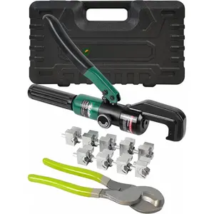 Hydraulic  Lug Crimper 10  TON 12 AWG to 00 (2/0) Electrical Terminal  Wire Tool Kit with 9  (12awg~00awg Crimping Tool+Cut)