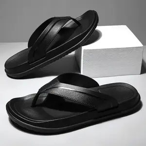 Flip Flop for Men Lightweight Summer Beach Sandals with Arch Support Comfortable Waterproof Non-Slip Sole Cushion Slip on Slippers Indoor Outdoor Boy Footwear Shoe Walking Shoes Black