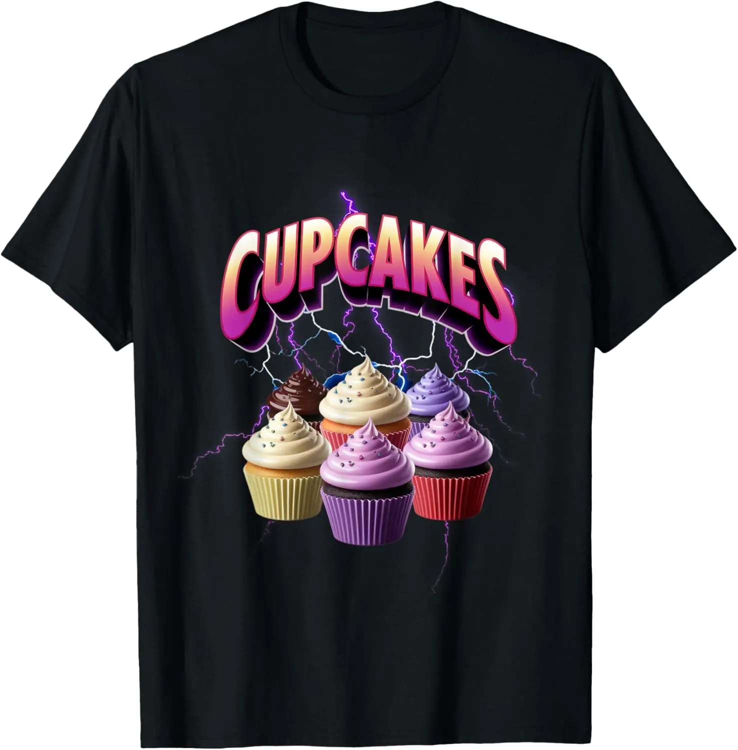 Cupcakes Meme Bootleg Rap Style 90s Vintage Funny Summer Casual Short Sleeve Cotton T-Shirt