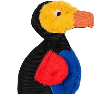 The Dodo Stuffing-Free Durable Dodo Bird Dog Toy; Stuffingless Toy for Dogs; No Stuffing Dog Toys with Crinkle Sound and Squeaker; Dodo BirdToy for Dogs in Flat Style Plush