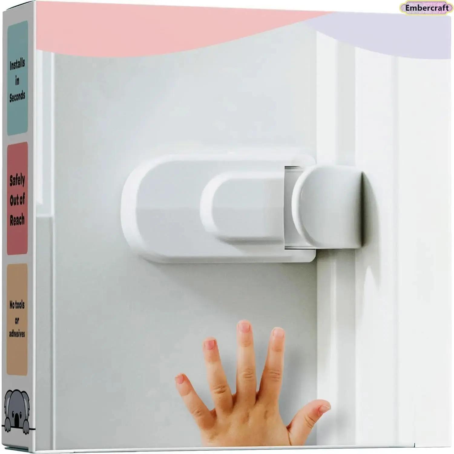 Child Safety Door Lock - No Drilling Required, Snap-On Anti-Child Door Handle Lock, Essential Home Safety for Toddlers, Suitable for Bedroom and Bathroom