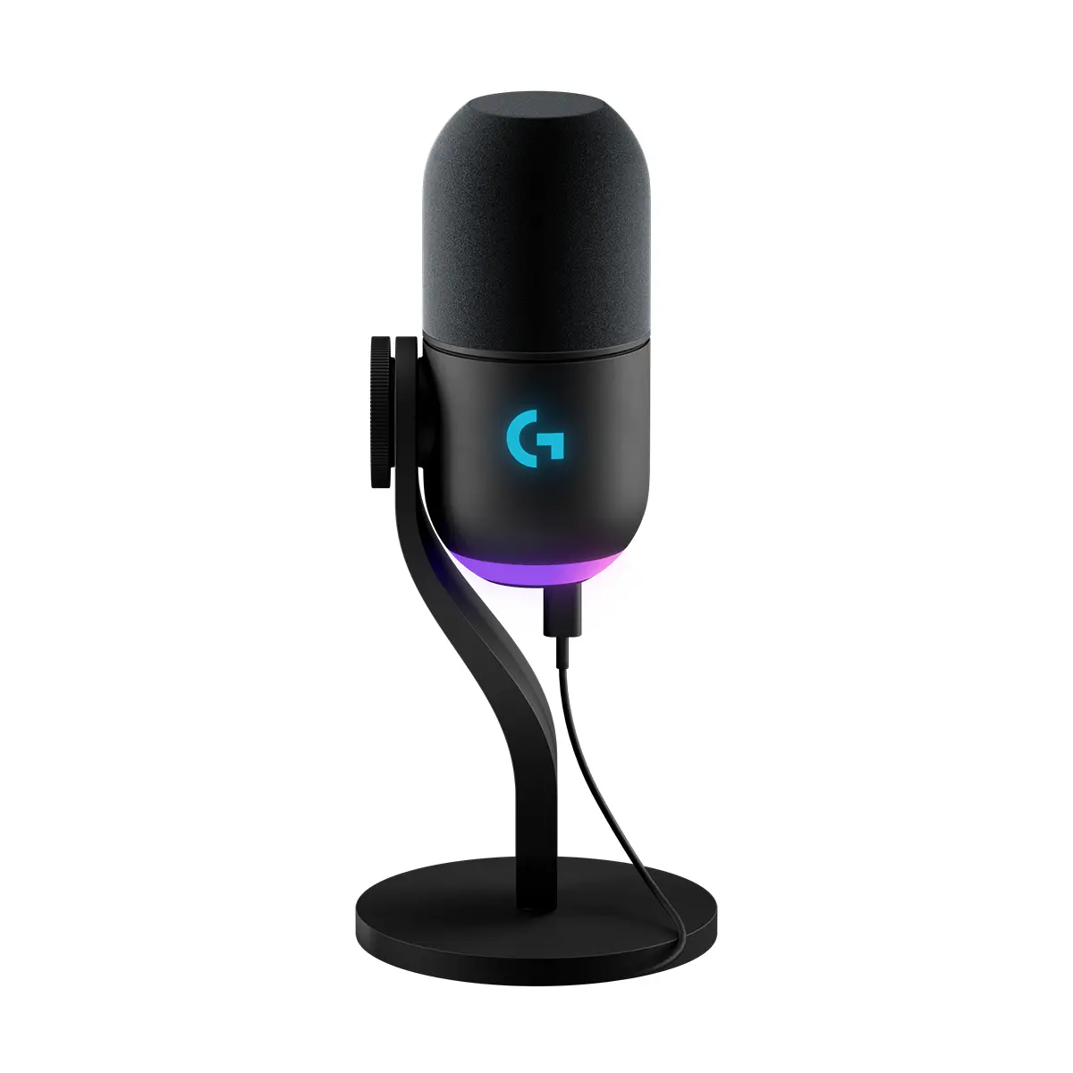 Logitech Yeti GX Dynamic Supercardioid Condenser Gaming Microphone - Black, RGB, USB-C, Lock, Cabled, Desktop Mount, Direct Plug-In, Noise-Reducing, High-Quality Audio, Aesthetic Design, FSC Box