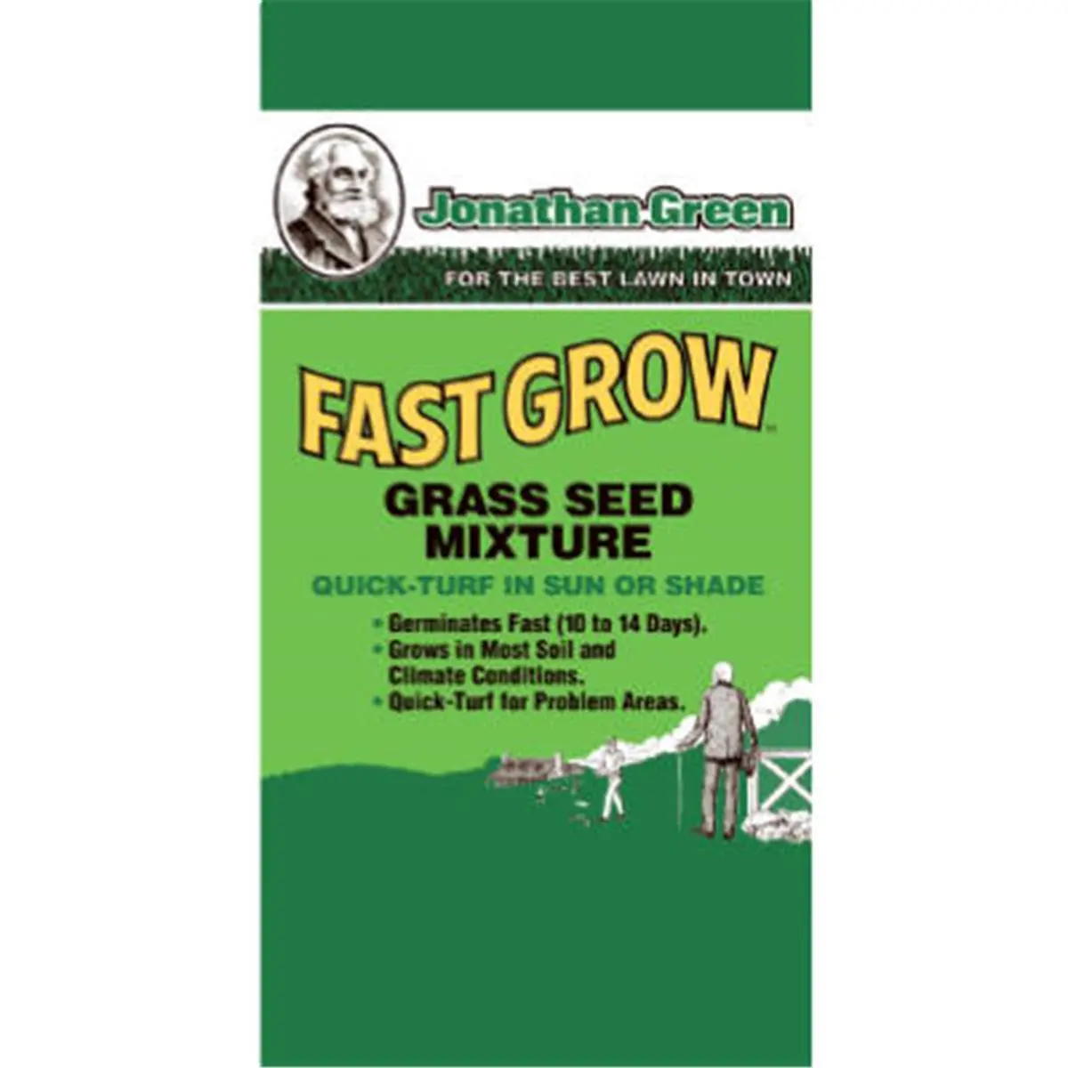 Jonathan Green 10820 Fast Grow Hardy Turf Grass Seed Mixture - 3 lbs, Ideal for Sun or Shade Lawn & Garden Use