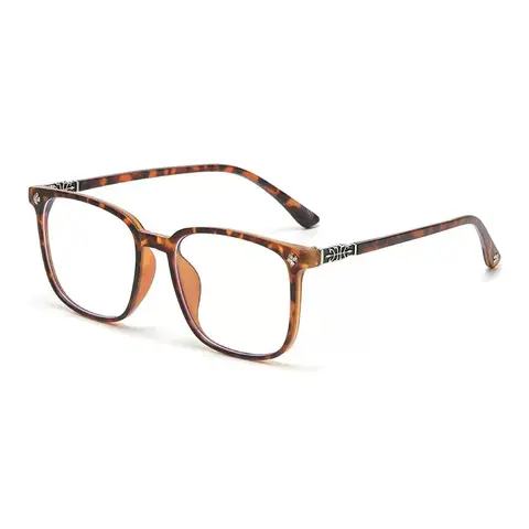 Lyrasses Tortoiseshell Brown Square Glasses Anti-BlueLight Anti-Eye Strain Unisex Fashion Frames Trendy Daily Accessory Ideal for Gifting UV400 Protection 2.8mm Lenses