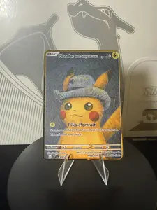 Pikachu with Grey Felt Hat #085 Promo Pokemon Premium Gold Metal Card Collectible Gift Display