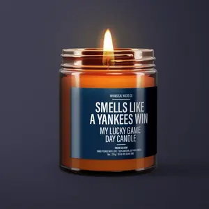Smells Like A Yankees Win Candle, Unique Gift Idea, Baseball Candle, Yankees New York Candle, Game Day Decor, Sport Themed Candle Scented Wick