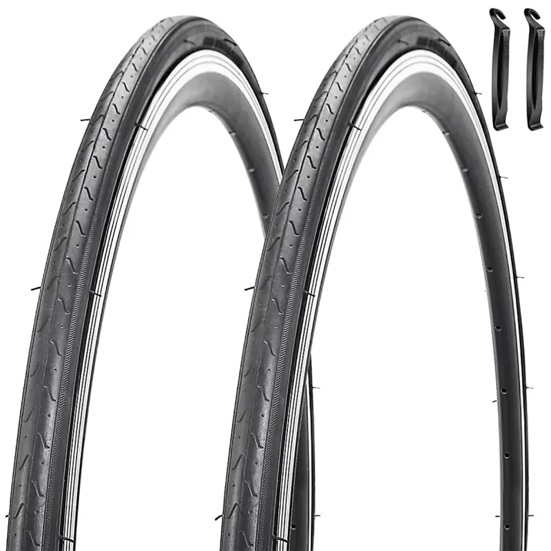 2 Pack 700C Road Bike Tires 700 x 23C 23-622 Folding Replacement Easy to Install Road Bike Tire Fixie Parts for City Commuter Road Pavement Garden Trail Bike Tires Road Cycling Gear