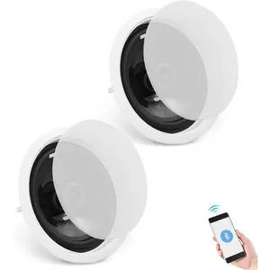 VEVOR 2 PCs 6.5'' Bluetooth Ceiling Speakers, 300W, Flush Mount Ceiling & in-Wall Speaker System with 8Ω Impedance 89dB Sensitivity, for Home Kitchen Living Room Bedroom/Covered Outdoor Porches