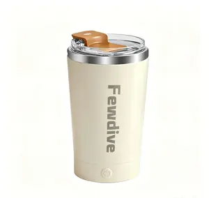 FEWDIVE Portable Electric Shaker Bottle – USB Rechargeable Automatic Mixing Cup; Stainless Steel Blender Bottle Suitable for Coffee, Protein Powder, Milk, Outdoor Use, and More.