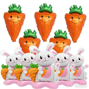 Easter Balloon Rabbit Carrot Balloon Animals Party Decoration Supplies Birthday Decoration Balloon Baby Shower Theme Supplies