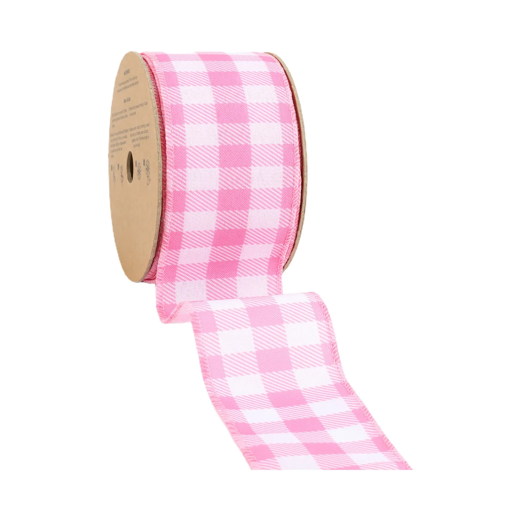 2 1/2" Wired Ribbon | White/Spring Gingham | 10 Yard Roll | 4 Color Options Spring outdoor Green decor wrapping gifts