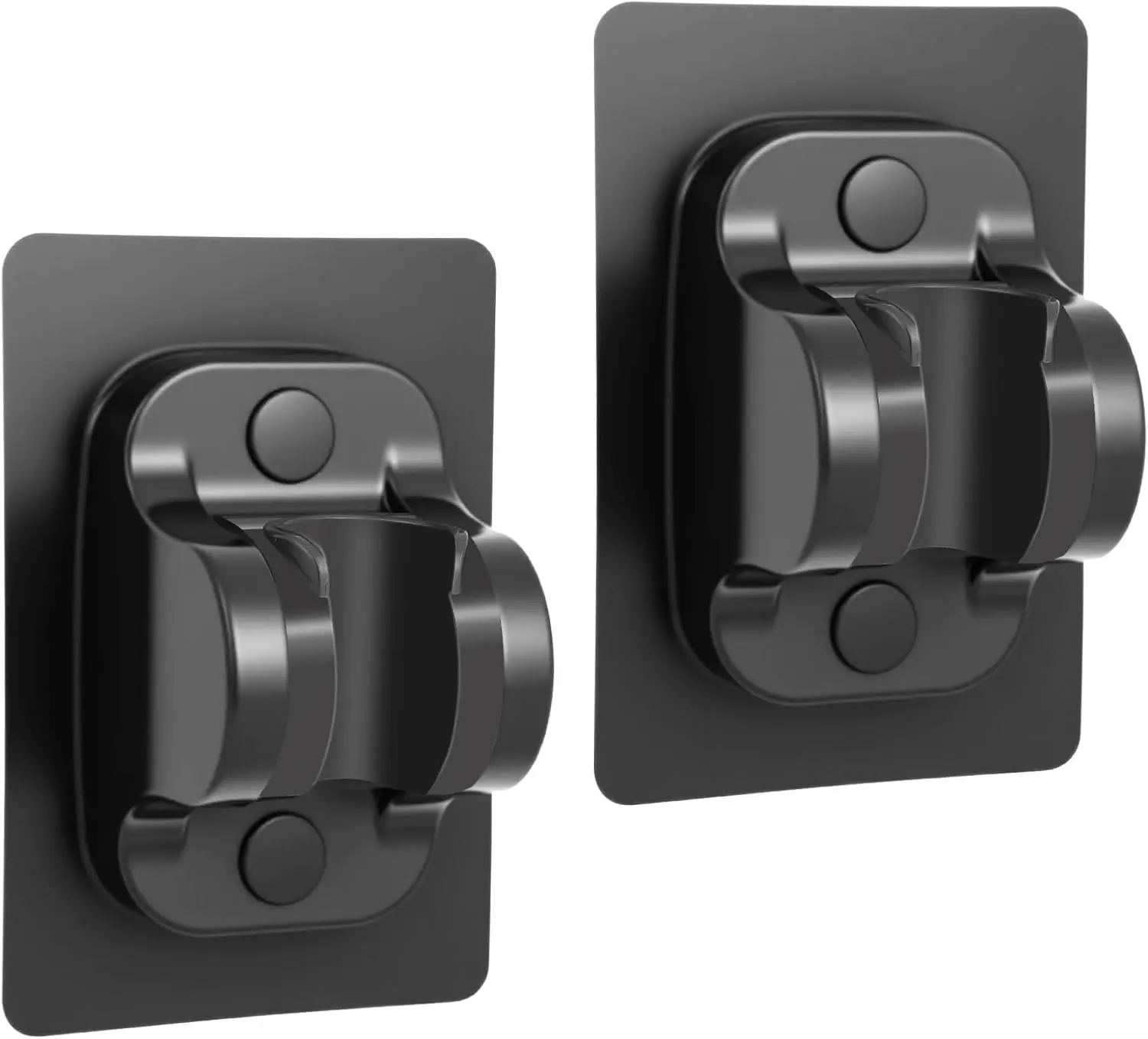 2 count  Adjustable Shower  Holder Adhesive- Wall Mounted Heavy Duty Shower  Shelf Bracket, Plastic Bracket Stick on Wall, Mount ABS- Shower Holder for Handheld Shower Heads (Matte Black)