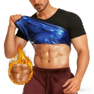 Men's Sauna Shirt, Compression Waist Trainer, Tummy Control Sweat Sauna Workout Suit,Gym Exercise Compression Shirt Workout Shapewear Sports