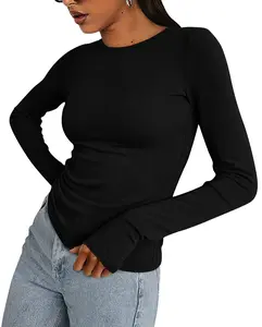 BTFBM Women's Casual Long Sleeve Crew Neck Top - Slim Fit Basic Going-Out Blouse for Summer & Fall BTFBM Women's Casual Long Sleeve Crew Neck Top - Slim Fit Basic Going-Out Blouse for Summer & Fall