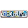 Vintage Mary Jane Lane Letter Pattern Metal Sign, Vintage Garage Signs, Vintage Plaque Decoration, Decorative Wall Sign, Creative Wall Decor, Wall Art for Home, Room, Wall, Restaurant, Bar, Cafe, Garage, Farmhouse Decor