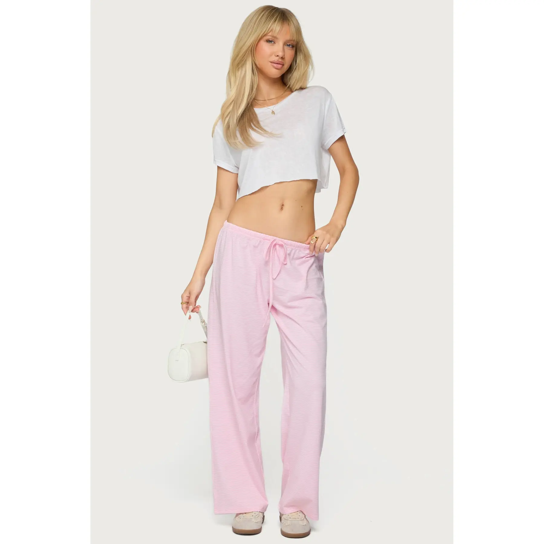 Petite Olivia Striped Loose Fit Pants