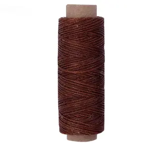 1 Roll 50m/1968inch Sewing Flat Waxed Polyester Thread Wax String Braided Cord Hand Stitching Craft 150D