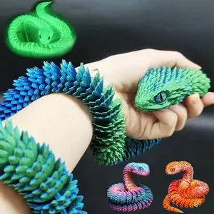 3D Printed Bendable Joint Snake Finger Toy, Realistic Snake Ornament, Desktop Decor, Gift, Miniature Doll, Anime Figure Model