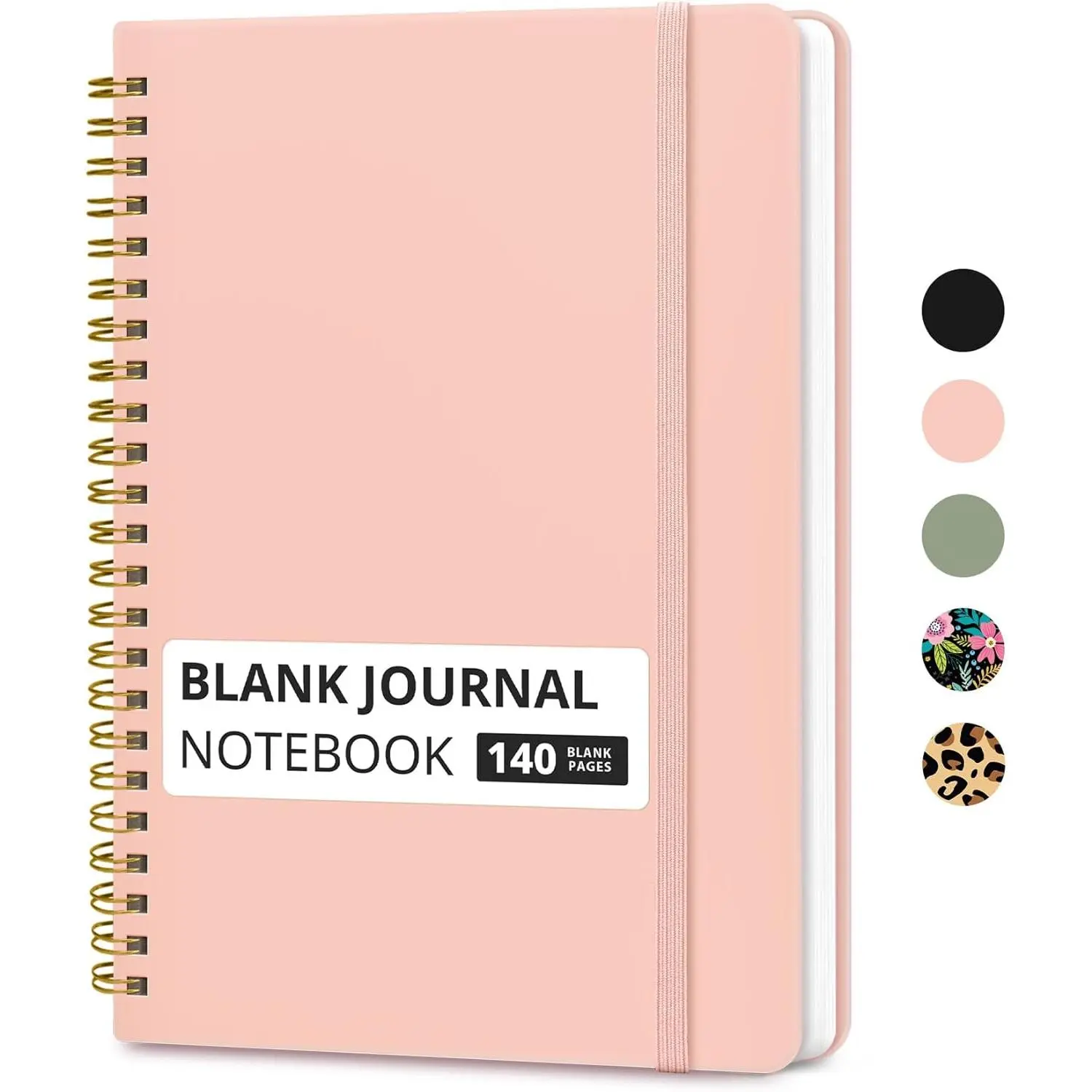 Blank Spiral Journal Notebook for Women & Men, 140 Pages, Sketch Book, Plain Notebook for Drawing & Sketching, Journals for Creative Writing, A5(6"x8") - Pink