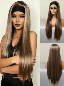 💁♀️ Lazy Girl Hair Hack! Platinum Blonde Straight Headband Wig, Heat Resistant, Secure Fit, No Fuss, Get Salon-Worthy Hair in 60 Seconds!